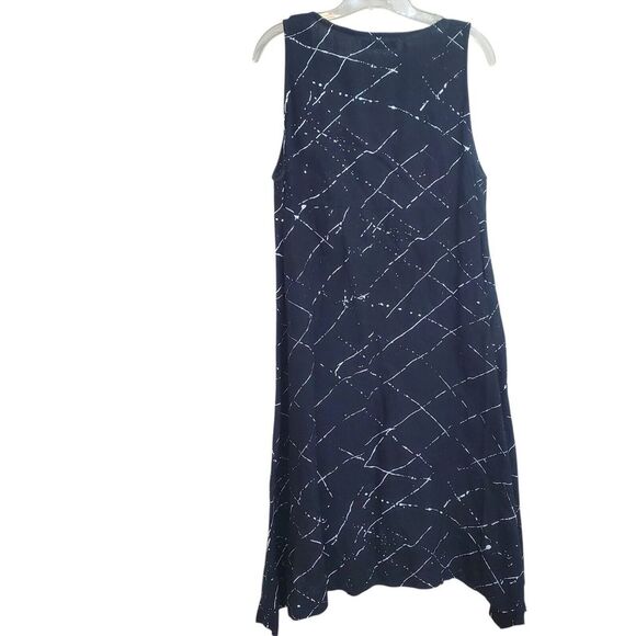 Snapdragon & Twig Linen Tunic Dress Size Medium Black Abstract Painted Artsy - Picture 8 of 11